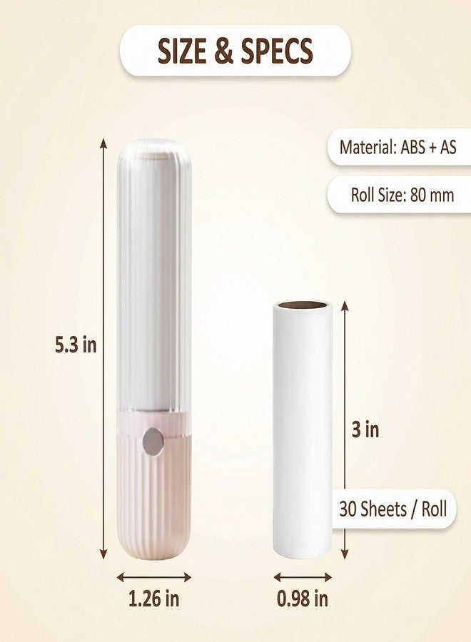 tokerut 1PC Pet Hair Lint Roller with 4 Refills, Mini Portable Travel Lint Roller for Clothes & Furniture, Dog & Cat Hair Remover for Couch, Car & Office, Compact Pink Lint Remover (5.3" x 1.26") - Image 2