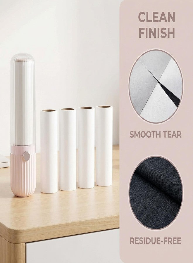 tokerut 1PC Pet Hair Lint Roller with 4 Refills, Mini Portable Travel Lint Roller for Clothes & Furniture, Dog & Cat Hair Remover for Couch, Car & Office, Compact Pink Lint Remover (5.3" x 1.26") - Image 4
