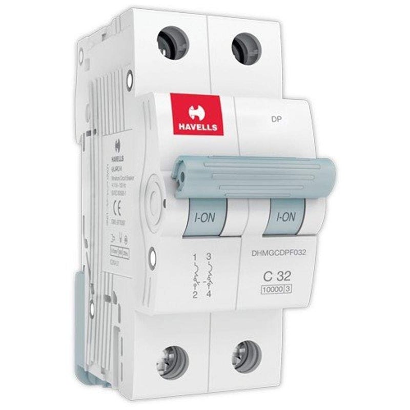 Havells DHMGCDPF032 PVC Plastic 32A MCB DP C Curve (White) - Image 5