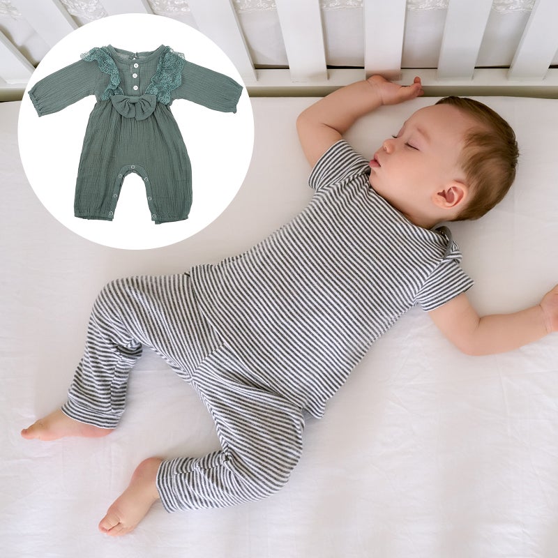 👕 بدلة نوم مريحة خفيفة الوزن حديثي الولادة مع أزرار كبس - Image 5