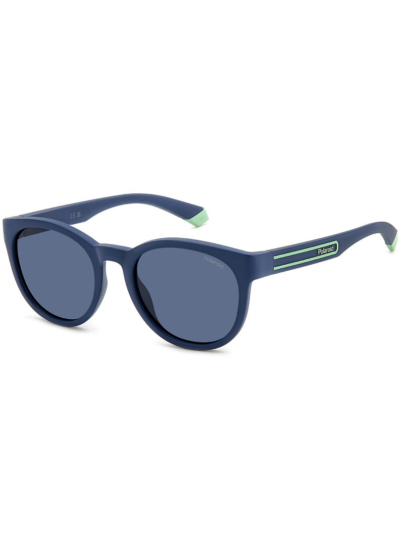 Polaroid Unisex Polarized Oval Sunglasses - Pld 2150/S Blue Millimeter - Lens Size: 52 Mm - Image 1