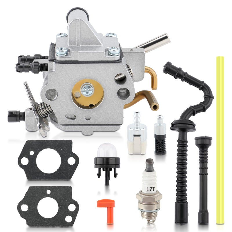 AUTOKAY 1137-120-0650 Carburetor Fits for Stihl MS192 MS192T MS192TC Chainsaw Carb Replace Zama C1Q-S258 with Fuel Line Filter Spark Plug Tune-up Kits