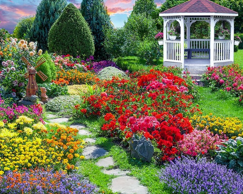 Springbok Flower Garden 500 Piece Puzzle for Adults Featuring a Beautiful Garden in Bloom - Image 1