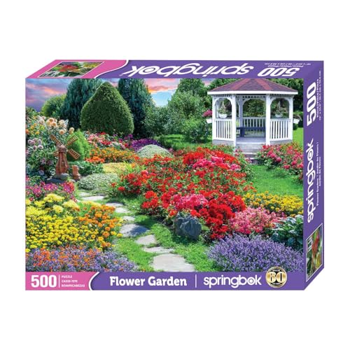 Springbok Flower Garden 500 Piece Puzzle for Adults Featuring a Beautiful Garden in Bloom - Image 4