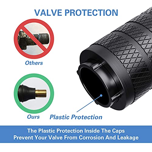 CKAuto Tire Valve Stem Caps, Black, 4 pcs/Pack, Anodized Aluminum Tire Valve Cap Set, Corrosion Resistant, Universal Stem Covers for Cars Trucks Motorcycles SUVs and Bikes - Image 5