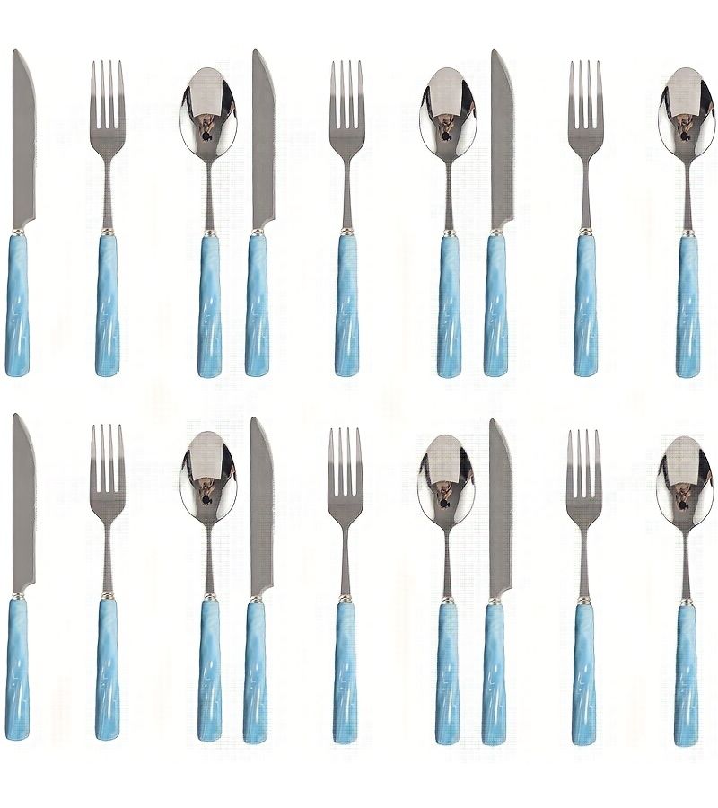 3 Pieces Pink Ceramic Handle Stainless Steel Tableware Set With Knife Fork And Spoon For Home Restaurant Kitchen Daily Dining Party Holiday Gatherings - Image 5