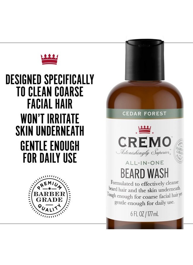 cremo Remo Cedar Forest Allinone Beard And Face Wash Specifically Designed To Clean Coarse Facial Hair 6 Fluid Oz  - Image 4