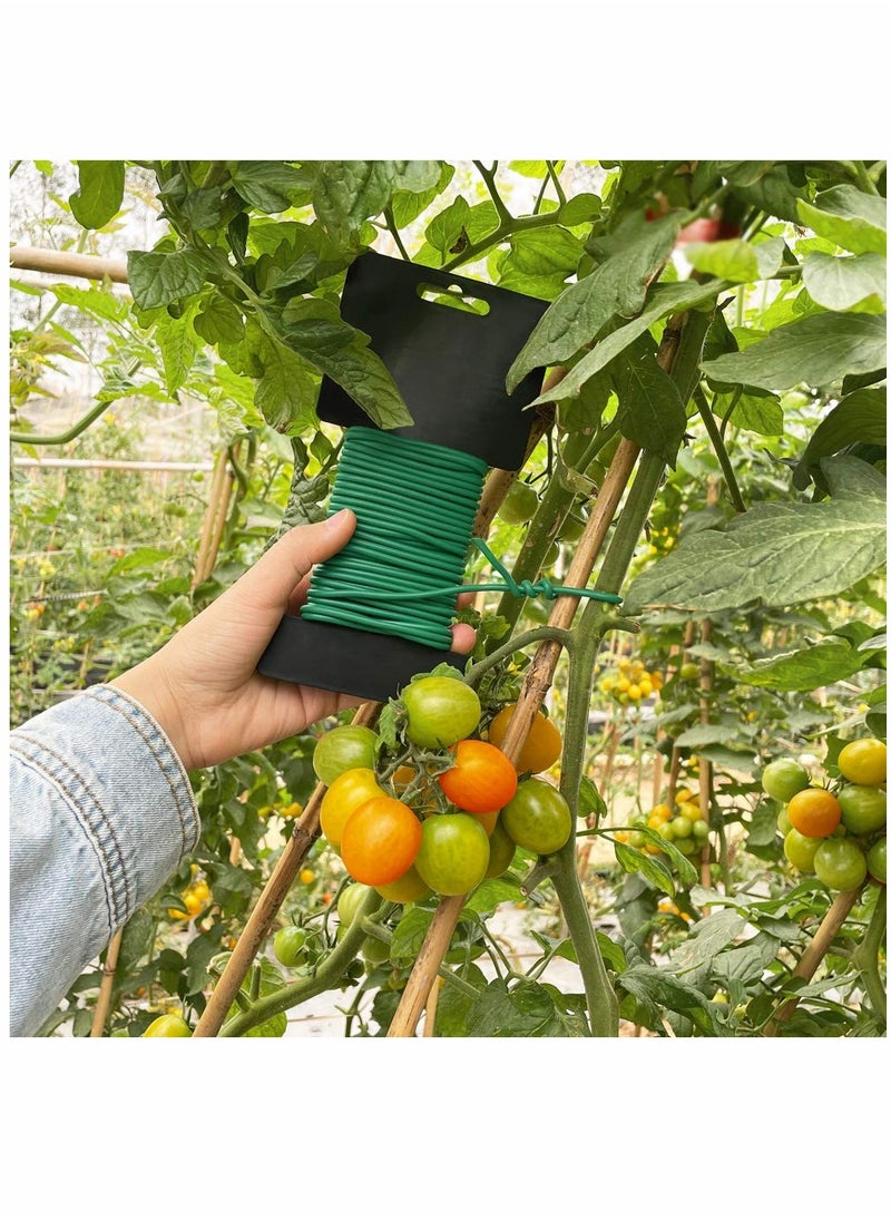 KASTWAVE - Garden Wire Ties Soft Iron Wire Fixed Wire Plant Soft Tie Bonsai Stereotypes Tie 3.5mm 52 Feet Soft Green Plant Training Wires for Tomato Plants, Climbing Roses, Vines, and Cucumbers (2PCS X 26 Feet) - Image 1