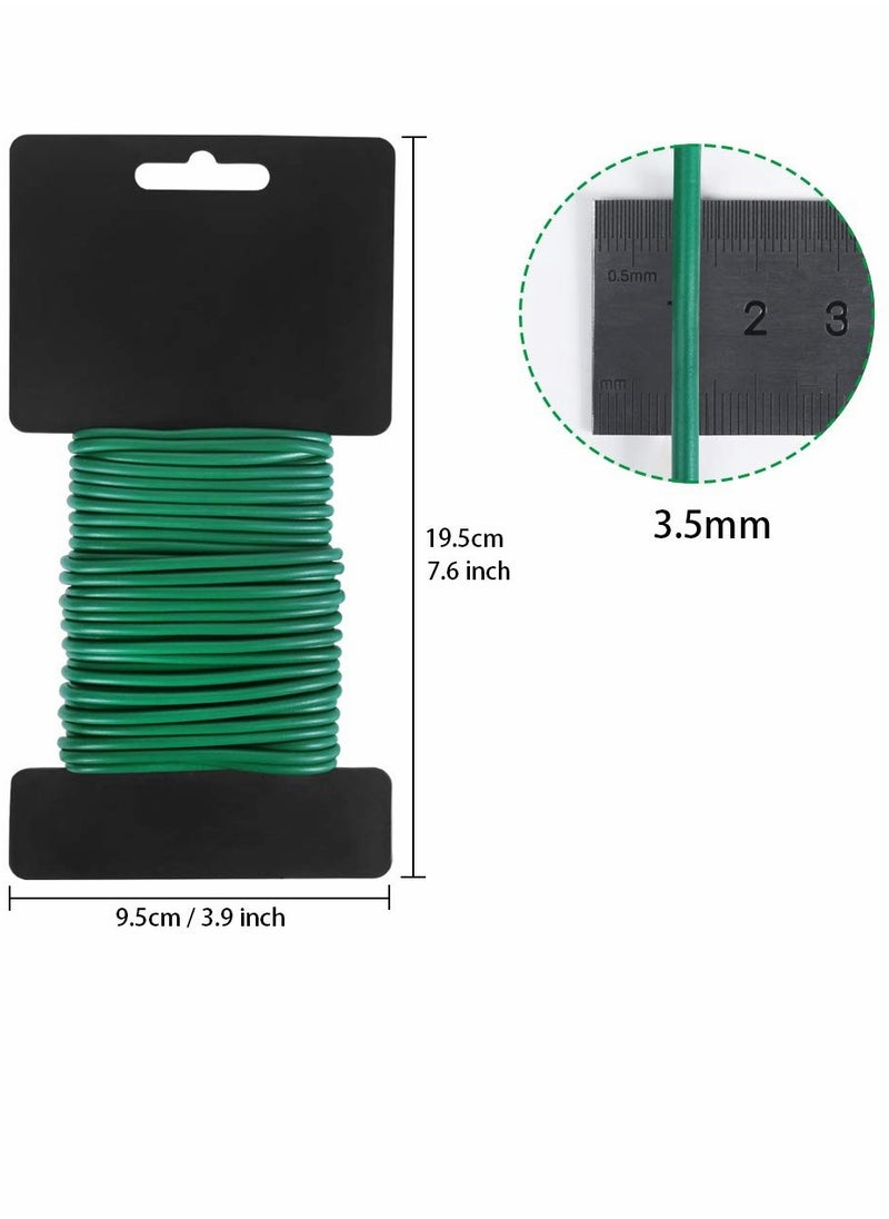 KASTWAVE - Garden Wire Ties Soft Iron Wire Fixed Wire Plant Soft Tie Bonsai Stereotypes Tie 3.5mm 52 Feet Soft Green Plant Training Wires for Tomato Plants, Climbing Roses, Vines, and Cucumbers (2PCS X 26 Feet) - Image 1