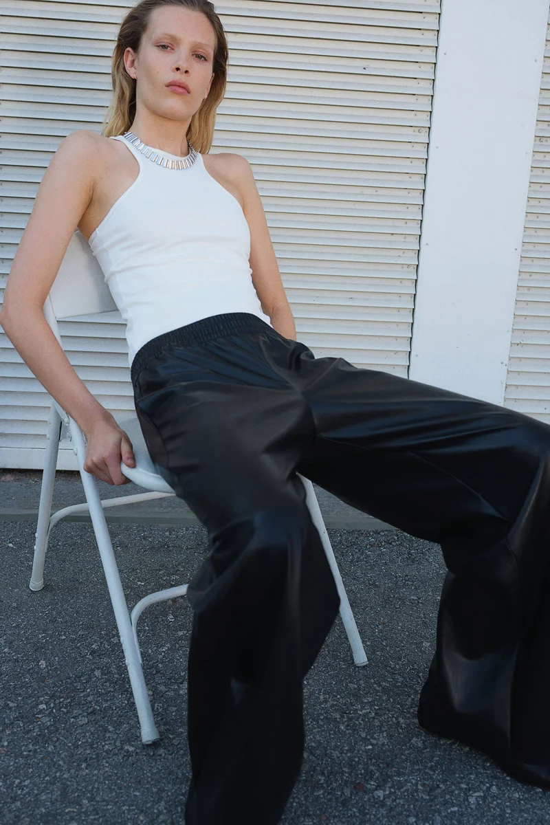 H&M Wide Coated Joggers