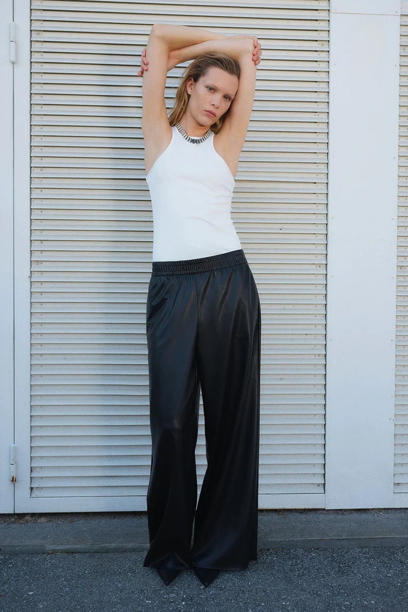 H&M Wide Coated Joggers