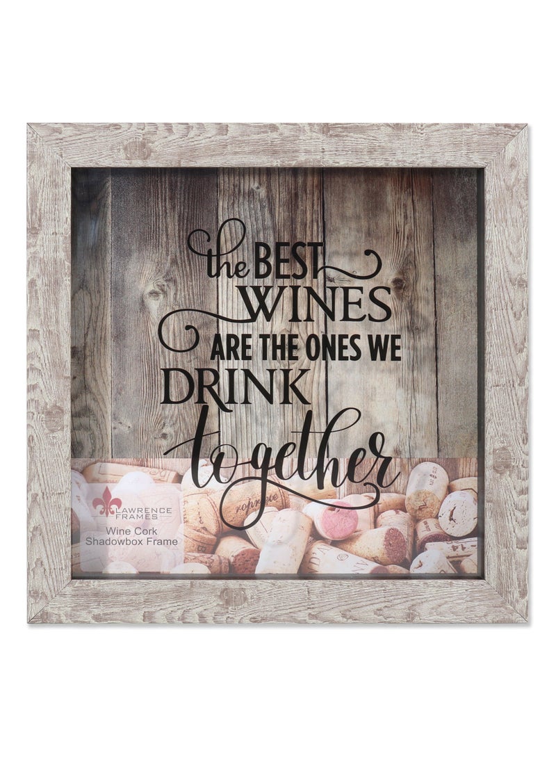 Lawrence Frames Lawrence Frames Birch 10x10 Weathered Shadow Box Wine Cork Holder 