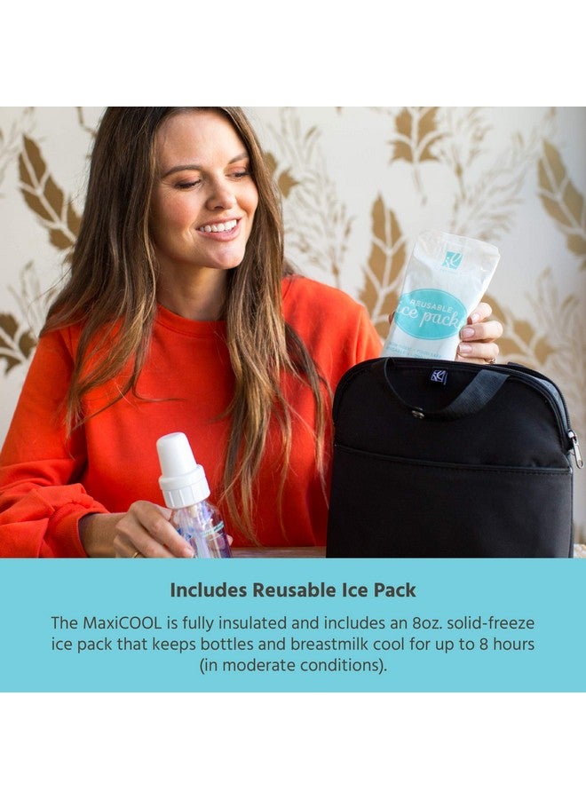 J.L. Childress J.L. Childress MaxiCOOL 4 Bottle Breastmilk Cooler, Baby Bottle and Baby Food Bag, Insulated and Leak Proof, Ice Pack Included, Black  - Image 2