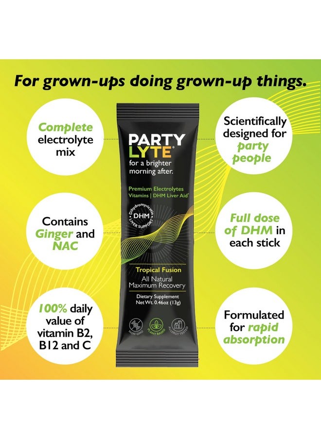 Partylyte Better Mornings With Electrolytes, Dhm, 600Mg Nac, Ginger, Vitamins & Minerals - Hydrate Packets For Optimal Hydration - Oral Solution Drink Mix | Weekend Formula 8 Count