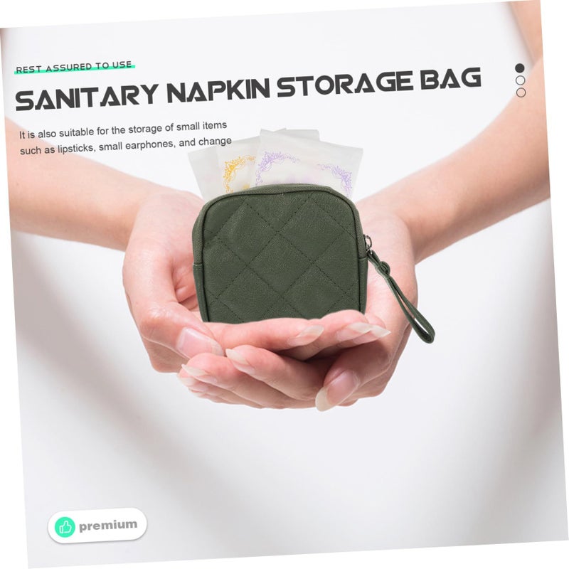 3 Pack Green Sanitary Napkin Bag Tampon Pouch Feminine Menstrual Period Storage Holder - Image 4
