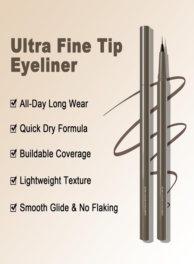 Okerker Light Brown Ultra Fine Liquid Eyeliner, Slim Tip for Winged & Inner Liner - Image 5