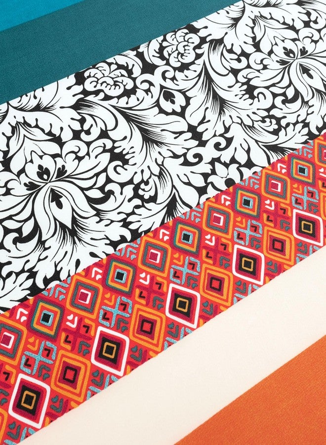 Lush Decor Boho Stripe Soft Sheet 6 Piece Set, King, Turquoise & Tangerine - Image 3