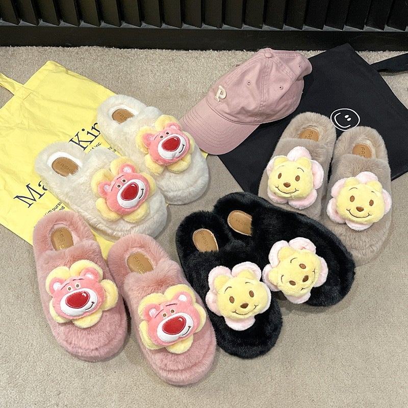 2024 Plus Size Casual Thick-Soled Little Baby Milk Call Cute Girl Heart Home Wear Mao Mao Slippers - Image 3