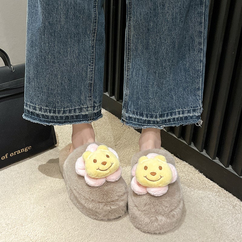 2024 Plus Size Casual Thick-Soled Little Baby Milk Call Cute Girl Heart Home Wear Mao Mao Slippers - Image 1