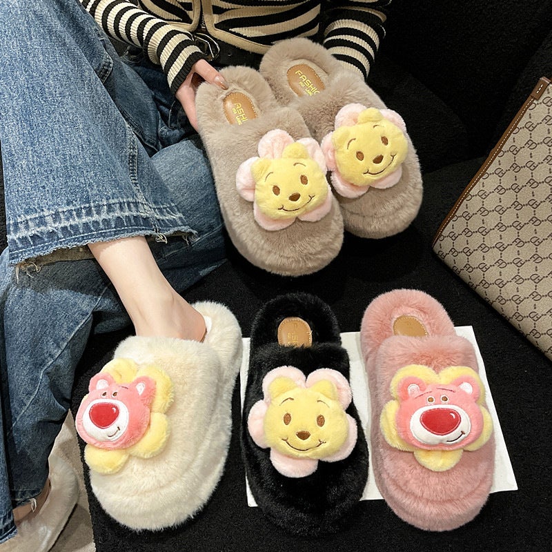 2024 Plus Size Casual Thick-Soled Little Baby Milk Call Cute Girl Heart Home Wear Mao Mao Slippers - Image 2