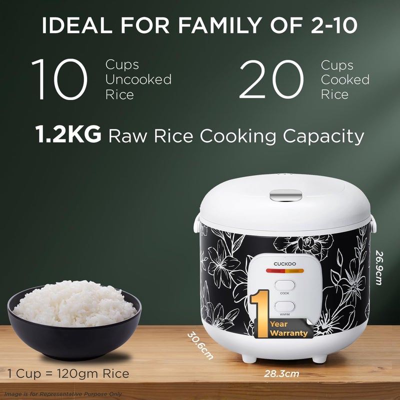 Cuckoo CUCKOO Electric Rice Cooker 18 Ltr 10 Cups 12 Kg Uncooked Rice Capacity Serves 210 People 700 Watt Nonstick Pot 8 Hour Keep Warm Function Trusted Korean Brand 1 Year Warranty CR1005  - Image 3
