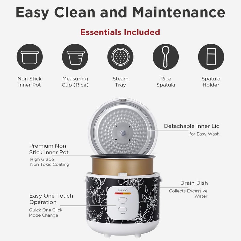 Cuckoo CUCKOO Electric Rice Cooker 18 Ltr 10 Cups 12 Kg Uncooked Rice Capacity Serves 210 People 700 Watt Nonstick Pot 8 Hour Keep Warm Function Trusted Korean Brand 1 Year Warranty CR1005  - Image 5