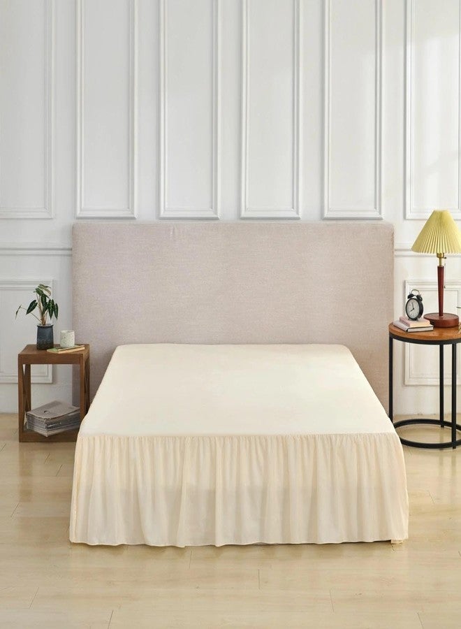 VTNXUN Bed Skirt Queen Size Ruffled Bed Skirt with Split Corners, Queen Bed Skirts 18 Inch Drop with Platform, 18'' Queen, Beige - Image 4