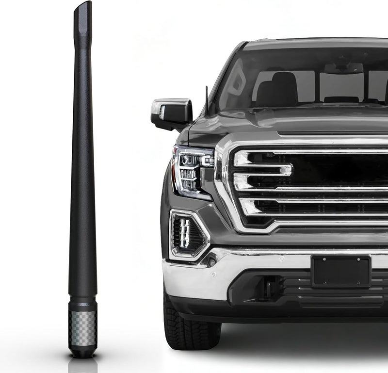 Tekk Carbon Fiber Short Antenna for 2007-2025 GMC Sierra 1500 - 7.9 Inches Premium Flexible Rubber - Image 1