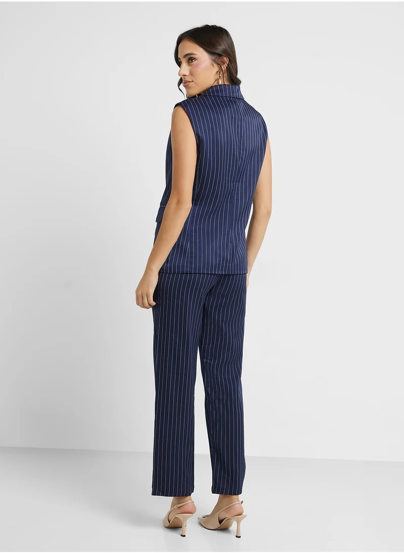 ايلا Pinstriped Vest & Pant Set