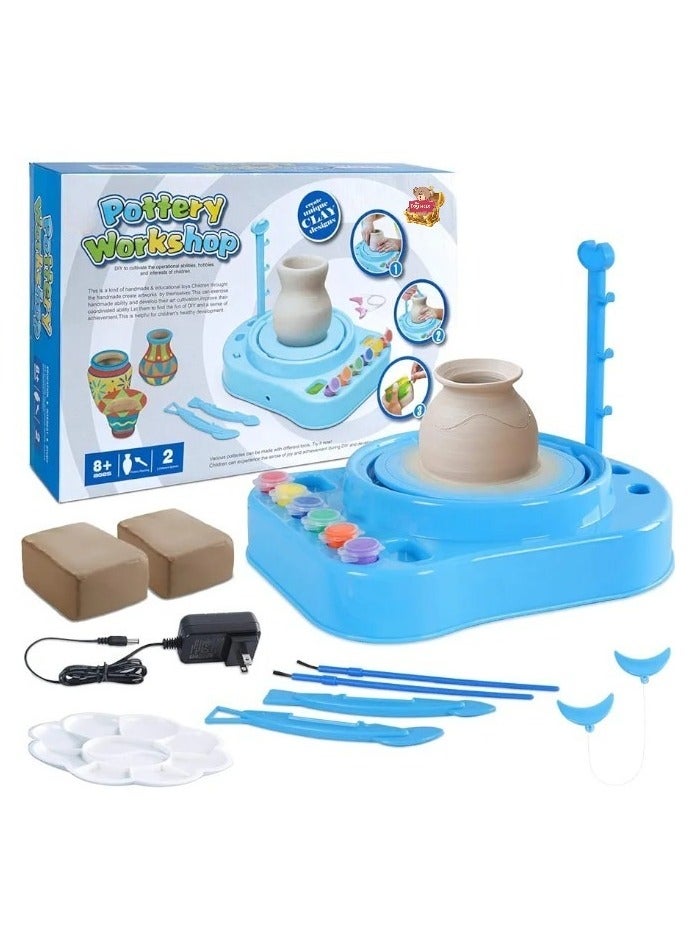 Toy Box Ceramic Machine with Clay Pottery Wheels Workshop Educational Toy for Kids  - Image 1