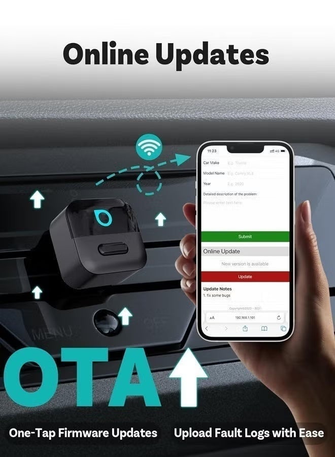 أوتوكاست Mini Wireless CarPlay Adapter for iPhone and Android Auto CarPlay Adapter يعيد الاتصال بسرعة تلقائيًا لسيارات CarPlay السلكية من المصنع Apple Car Play اللاسلكية ، تأخير منخفض ، WiFi 6 + Bluetooth 5.4 ، قابل للتشغيل والتوصيل ، مناسب لـ 98٪ + OEM السيارات السلكية CarPlay. - Image 5