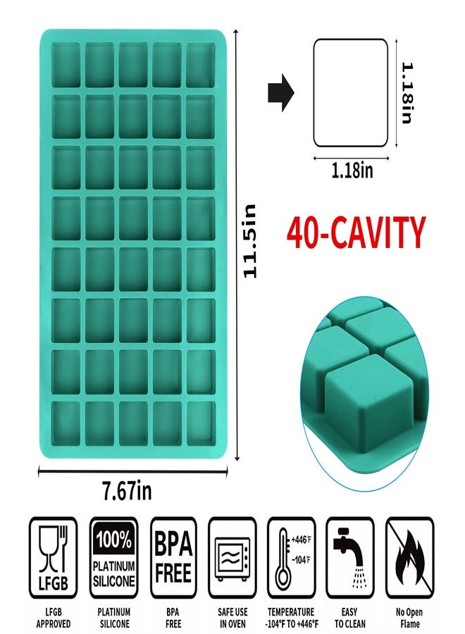 Sidosir 3Pcs Square Caramel Candy Mold Silicone, 40-Cavity Gummy Silicone Molds for Fat Bombs, Chocolate Truffles Mold for Hard Candy, Ice Cube,Jelly - Image 2