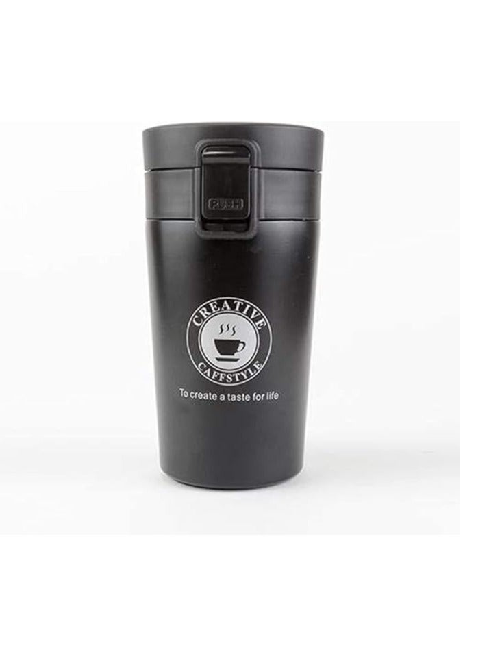 Stainless Steel Thermal Mug with Inner Filter and Safety Lock 380ml Wide Mouth with Leak Proof Lid - Image 1