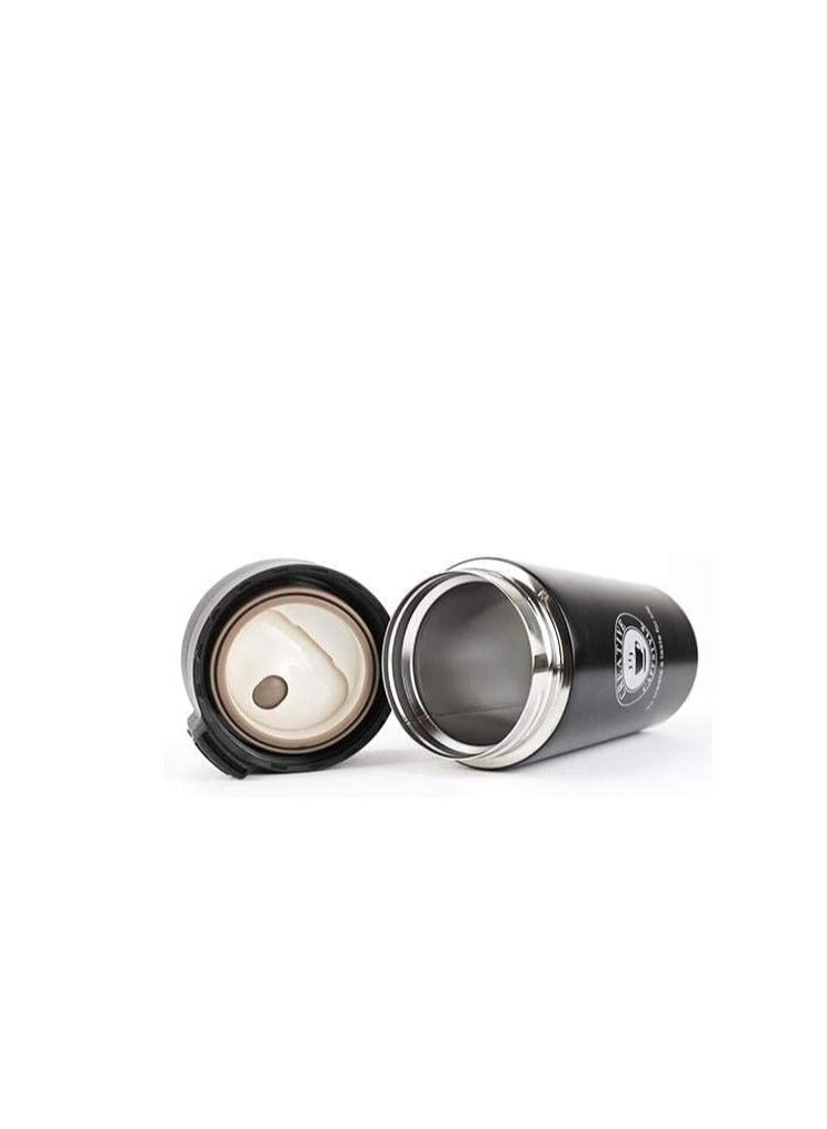 Stainless Steel Thermal Mug with Inner Filter and Safety Lock 380ml Wide Mouth with Leak Proof Lid - Image 3