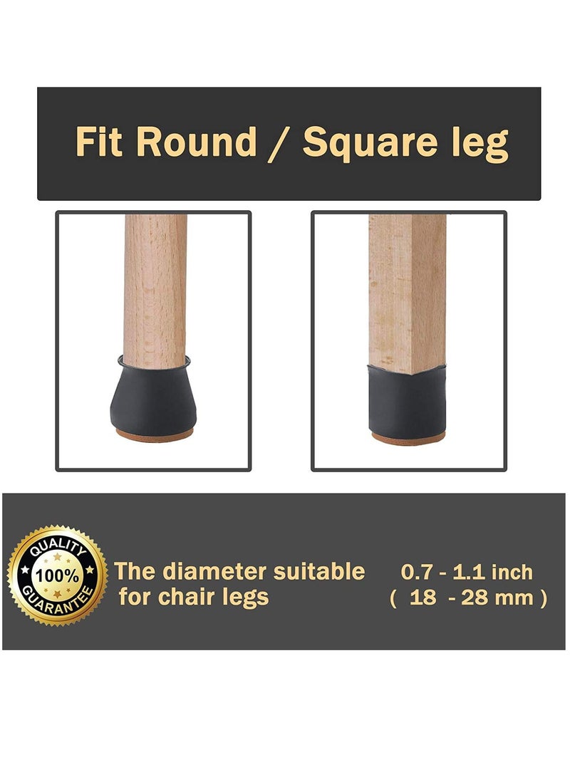 Excefore Silicone Chair Legs Floor Protectors Cover, Furniture Silicon Protection Cover with Felt Pad FIT 0.7 inch to 1.1 inch  - Image 4