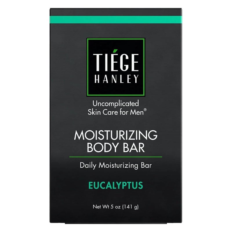 Tiege Hanley Daily Cleansing and Moisturizing Bar Soap for Men MOISTURIZING BODY BAR  COCONUT OIL  EUCALYPTUS to MOISTURIZE Skin  Subtle Scent  Made in the USA  5 Ounce Bar