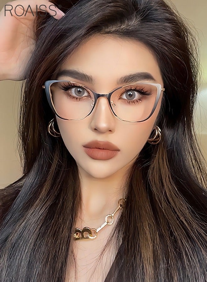 roaiss Women's Blue Light Blocking Glasses Anti UV and Glare Blue Light Filter Computer Glasses Cat Eye Color Changing Anti Eyestrain Headache Eyewear Black Gold 52mm - Image 3