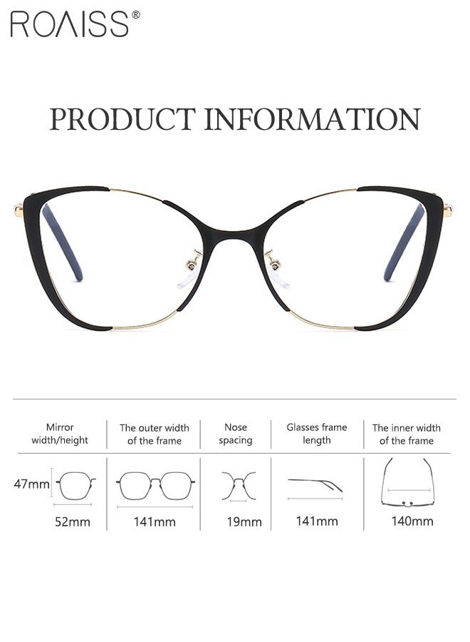 roaiss Women's Blue Light Blocking Glasses Anti UV and Glare Blue Light Filter Computer Glasses Cat Eye Color Changing Anti Eyestrain Headache Eyewear Black Gold 52mm - Image 5