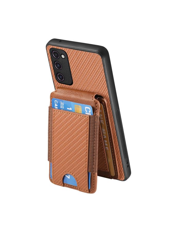 اس-توب جراب هاتف Samsung Galaxy S20 FE من ألياف الكربون مع حامل محفظة عمودي قابل للطي - Image 3