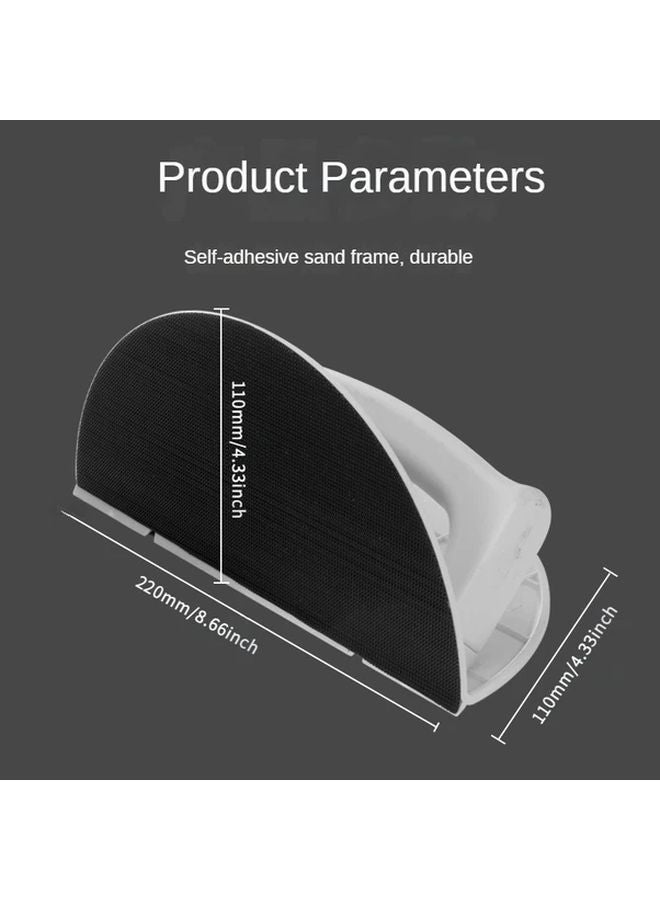 White Sand 240 Grit 30 Sheets Self Adhesive Half Circle Sander Paper Holder Reusable Tool Organizer For Drywall Woodworking DIY - Image 3