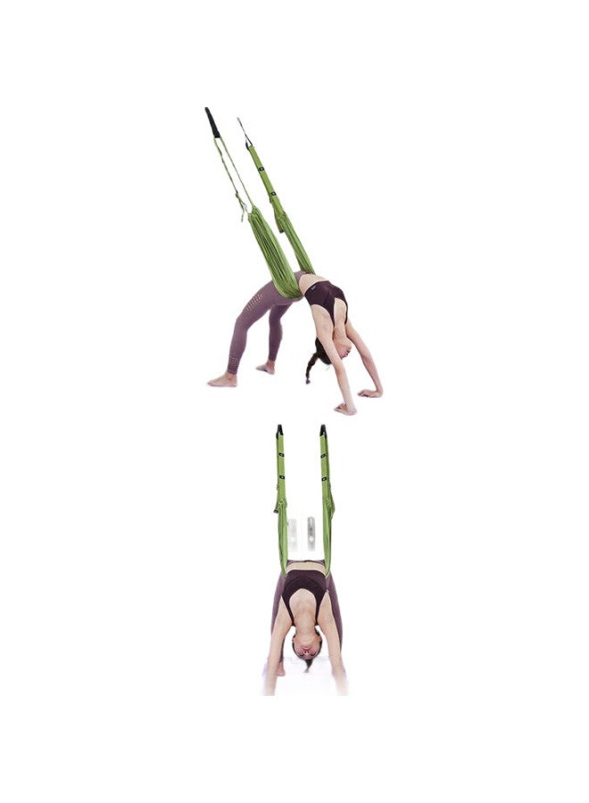 Livex Aerial Yoga Rope, Straight Leg Yoga Stretch Band, Backbend And Waist Training Device, Doorway Stretching Hammock, Green - Image 2
