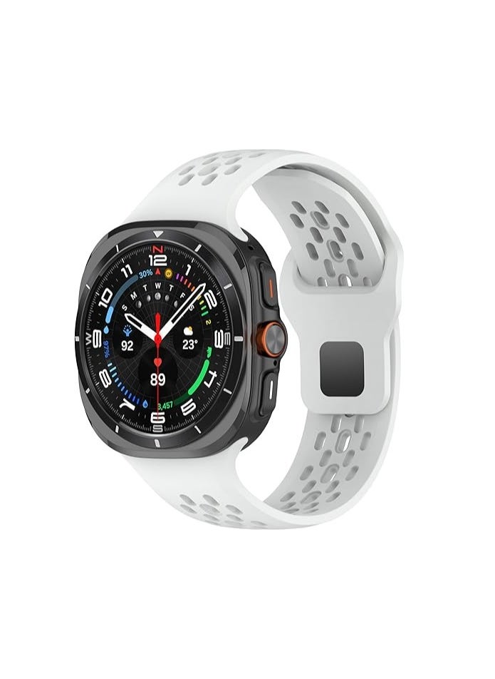 MOCOM - Silicone Watch Band for Samsung Galaxy Watch Ultra 47mm, Soft Breathable Replacement Strap for Galaxy Watch Ultra 47mm, Waterproof Wristband Smartwatch Accessories - Image 1