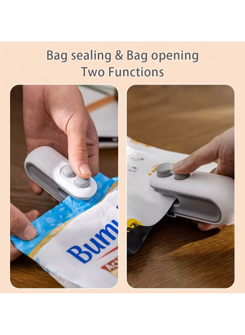 2-in-1 Rechargeable Mini Snack Bag Sealer, USB Powered Heat Seal & Cut, 16W Lithium Battery, 300mAh, Plastic, Compact Food Storage, Long-Lasting Freshness  - Image 3