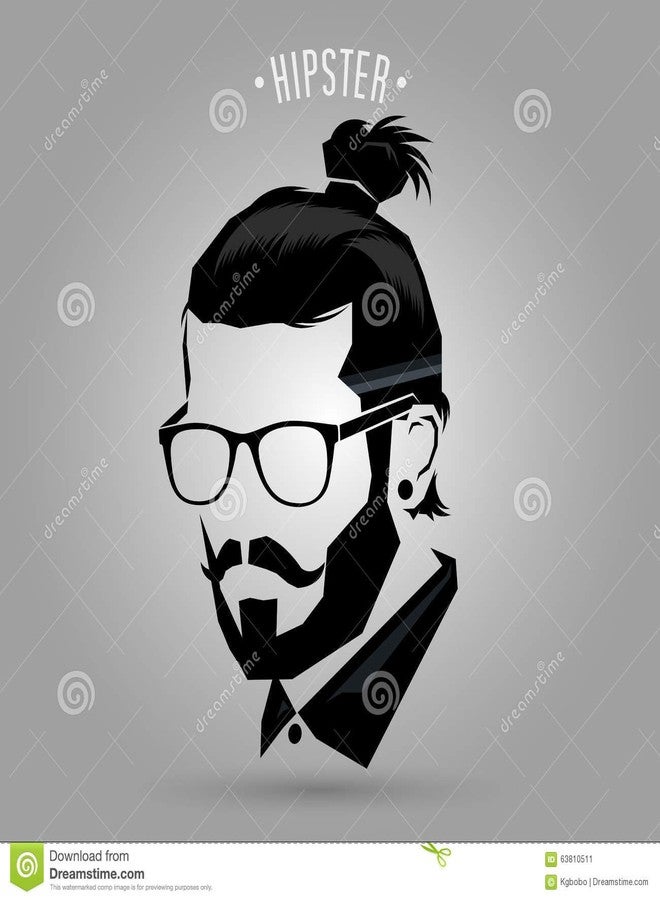 ARWY Wall Sticker for Bedroom Man Hair Style Hipster Salon Wall Decal (Black) Size (59X72 cm) - Image 1