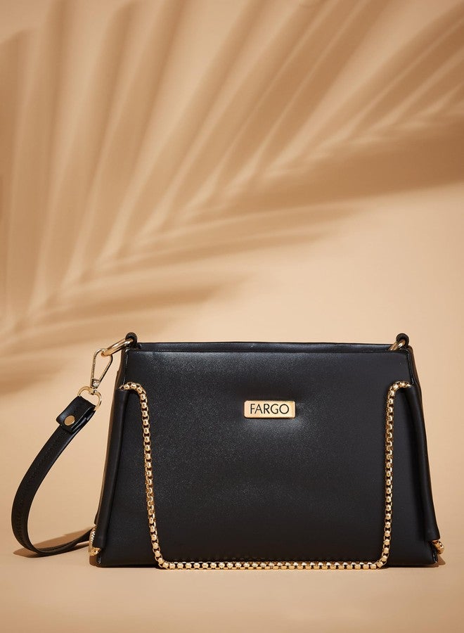 Fargo PU Women's Bucket Sling Bag (Black) - Image 3