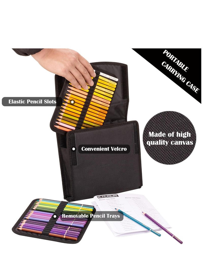 SYOSI Premium Watercolor Pencils Set of 120 Colors with Water Brush Pen Portable Nylon Case Numbered and Lightfastness Water-soluble Colored Pencils for Adult Coloring Water Color for Beginner Kids - Image 5