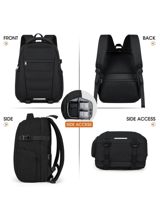 15.6 Inch Anti Theft Camera Backpack Large Capacity Travel Photography Black - Image 4