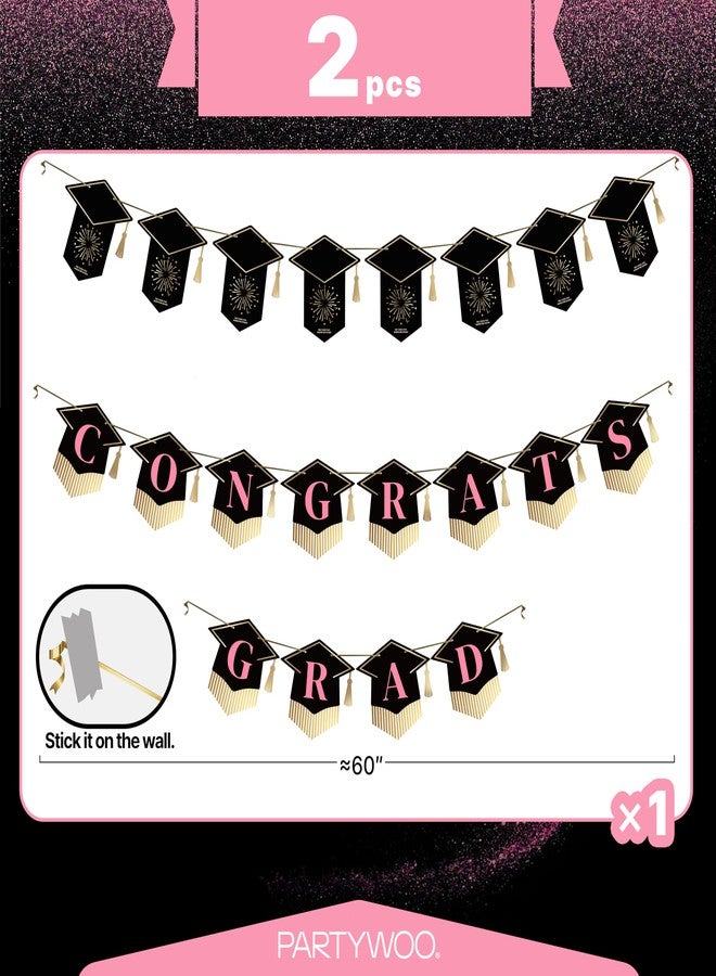 PartyWoo Class of 2026 Rainbow Graduation Banner Decorations 1pcs Colorful 2026 Hanging Congrats Grad Party Banner Supplies for Kids Children Preschool Kindergarten Graduation Party Decorations - Image 4