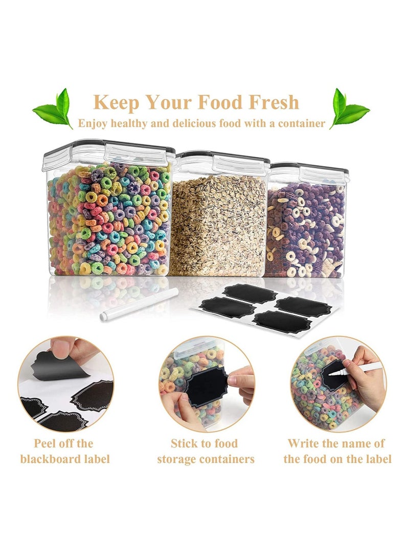 ميكسد الغذاء الحاويات ، مع غطاء محكم ، 2.5L / 84.5oz ، والدقيق والسكر والخبز توريد وتخزين المواد الغذائية الجافة ، 4 أجهزة كمبيوتر شخصى خالية من ثنائي الفينول في وعاء من البلاستيك ، مطبخ مجموعة أدوات المائد - Image 3