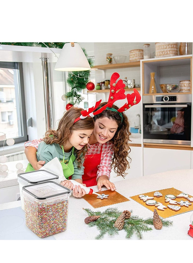 ميكسد الغذاء الحاويات ، مع غطاء محكم ، 2.5L / 84.5oz ، والدقيق والسكر والخبز توريد وتخزين المواد الغذائية الجافة ، 4 أجهزة كمبيوتر شخصى خالية من ثنائي الفينول في وعاء من البلاستيك ، مطبخ مجموعة أدوات المائد - Image 5